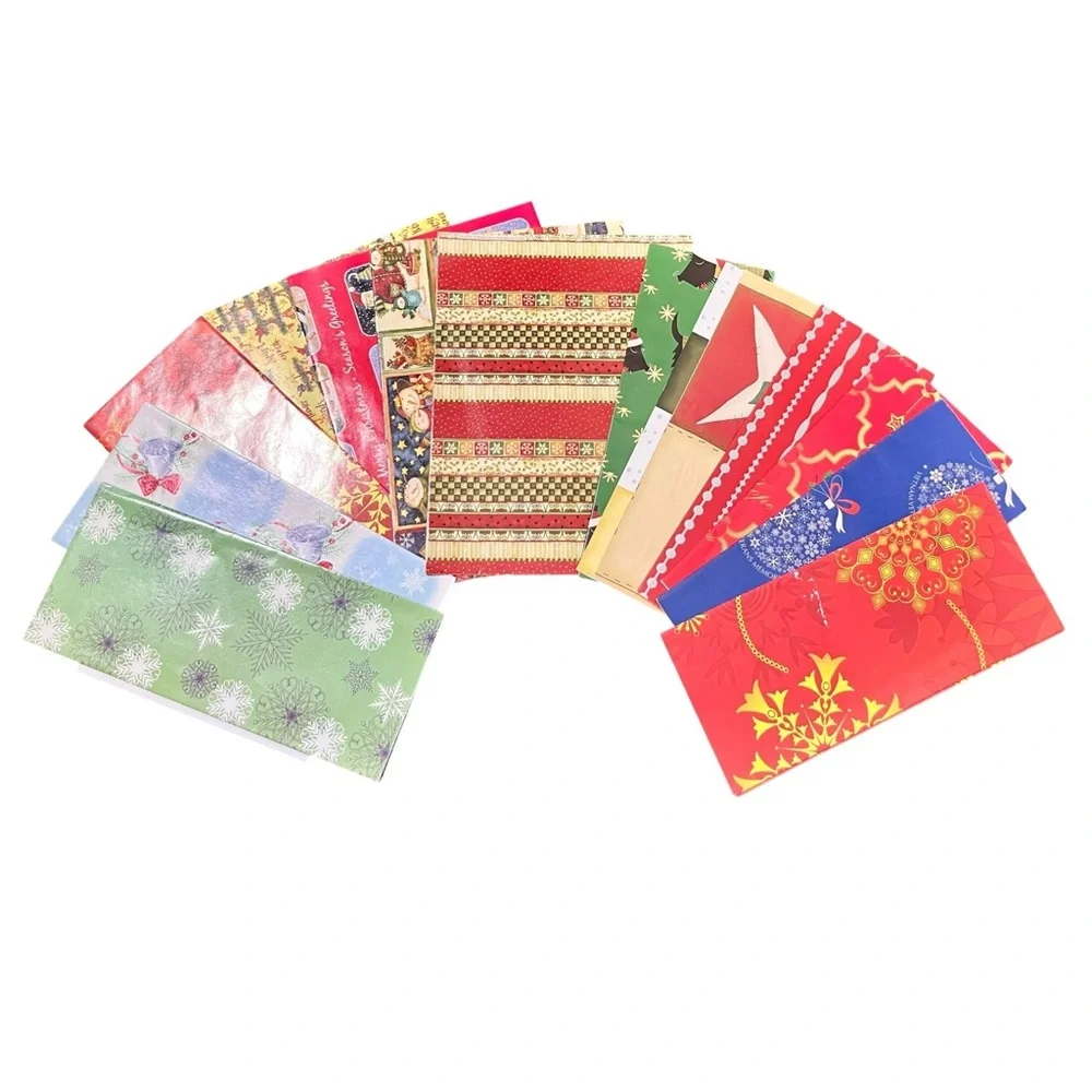 Vintage Christmas Wrapping Paper Set of 20 Sheets